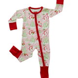 Zipper Romper - Pink Snowman