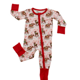 Zipper Romper - Vintage Reindeer