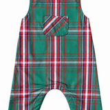 Brooks Romper - Christmas Plaid Green