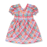 Conley Dress - Rosette Plaid with Florals