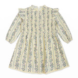 Elizabeth Dress - Yellow Floral Stripe