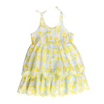 Yellow lemon dress on a white background