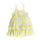 Yellow lemon dress on a white background