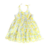 Yellow lemon dress on a white background