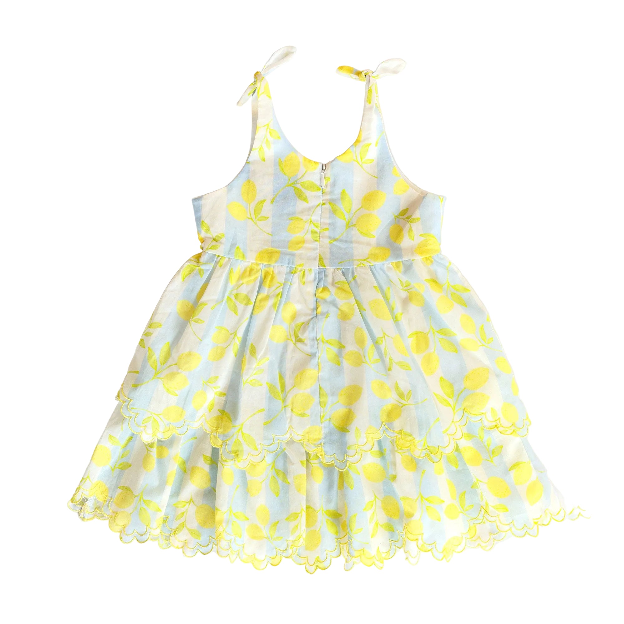 Yellow lemon dress on a white background