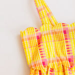 Colorful plaid pattern on a white background