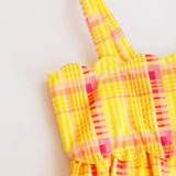 Colorful plaid pattern on a white background