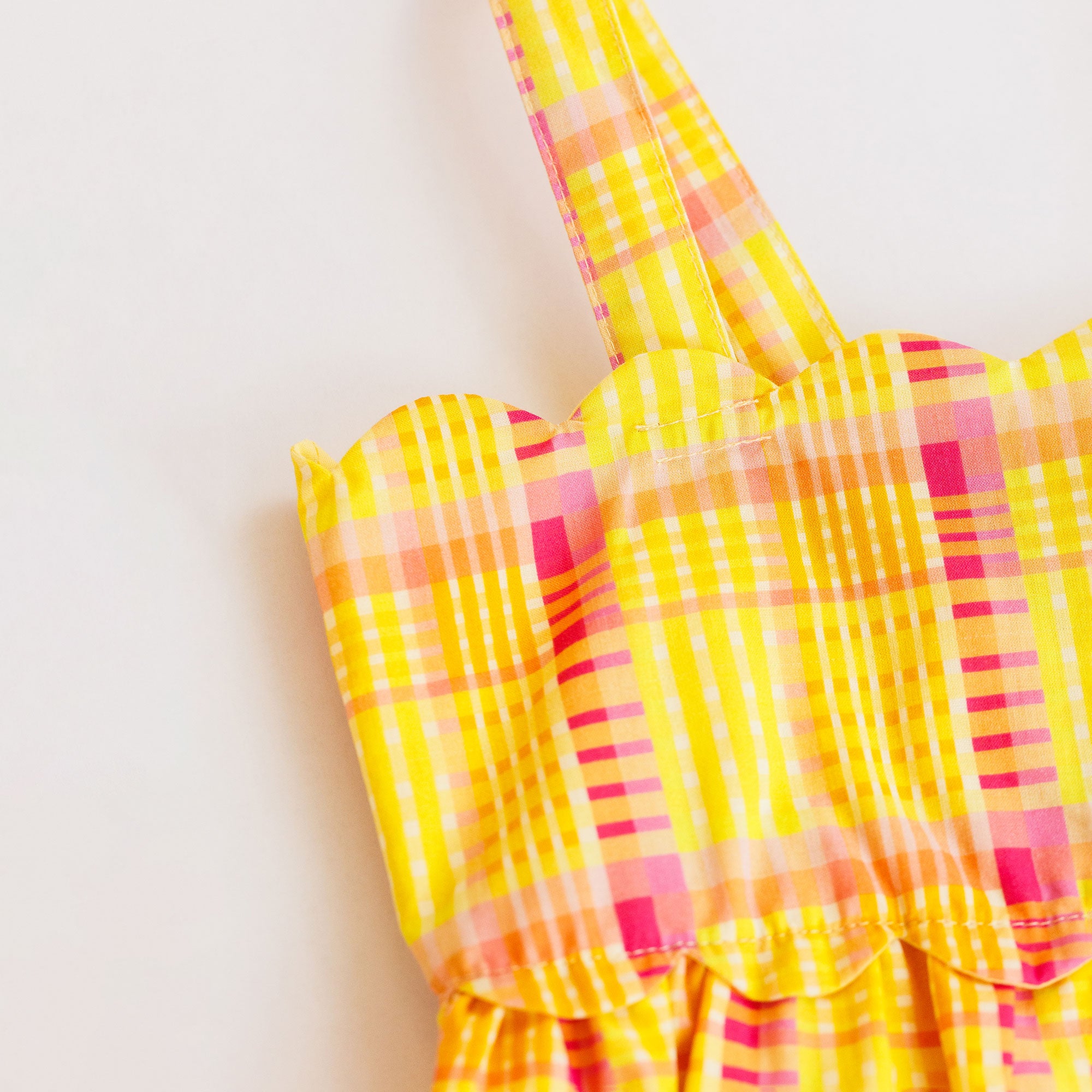 Colorful plaid pattern on a white background