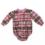 Hannah Bubble - Pink Horseshoe Plaid