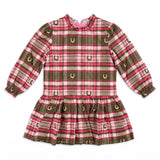 Hannah Dress - Pink Horseshoe Plaid