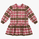 Hannah Dress - Pink Horseshoe Plaid