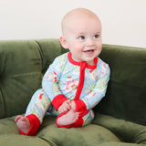 Zipper Romper - Blue Snowman