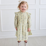 Elizabeth Dress - Yellow Floral Stripe