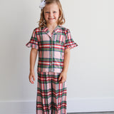 Ruffle Pant Set - Christmas Plaid Pink