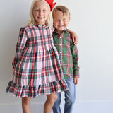 Ivy Dress - Christmas Plaid Pink