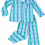 Kevin Set - Blue + Green Tree Stripes