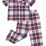 Ruffle Pant Set - Christmas Plaid Pink