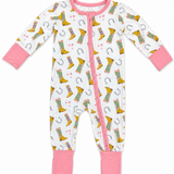 Zipper Romper - Boots - Pink