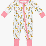 Zipper Romper - Boots - Pink