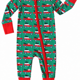 Zipper Romper - Christmas Trucks